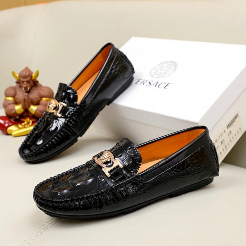 Versace Leather Shoes For Men #1033491 $68.00 USD, Wholesale Replica Versace Leather Shoes