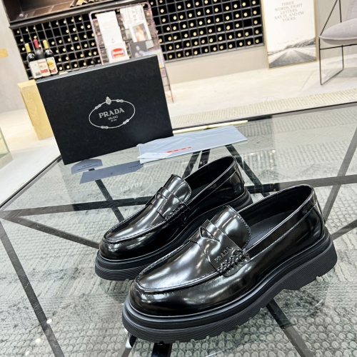 Prada Leather Shoes For Men #1033573 $135.00 USD, Wholesale Replica Prada Leather Shoes