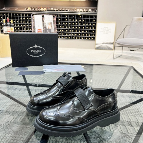 Prada Leather Shoes For Men #1033574 $135.00 USD, Wholesale Replica Prada Leather Shoes