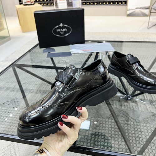 Replica Prada Leather Shoes For Men #1033574 $135.00 USD for Wholesale