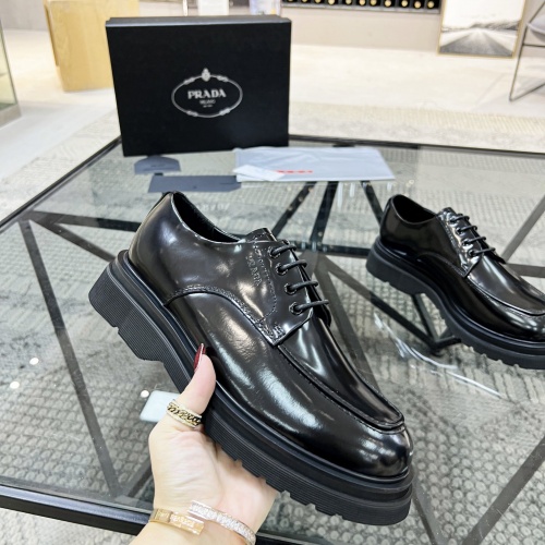 Replica Prada Leather Shoes For Men #1033575 $135.00 USD for Wholesale