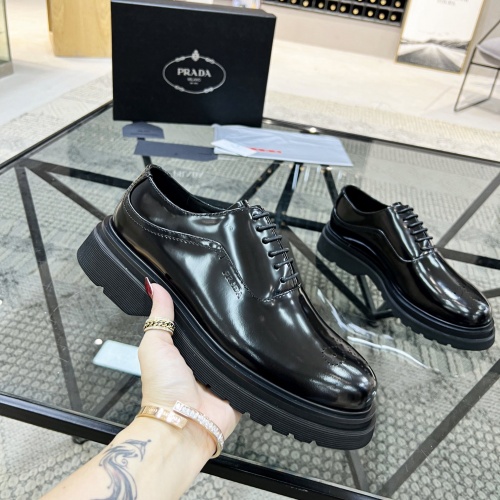 Replica Prada Leather Shoes For Men #1033576 $135.00 USD for Wholesale