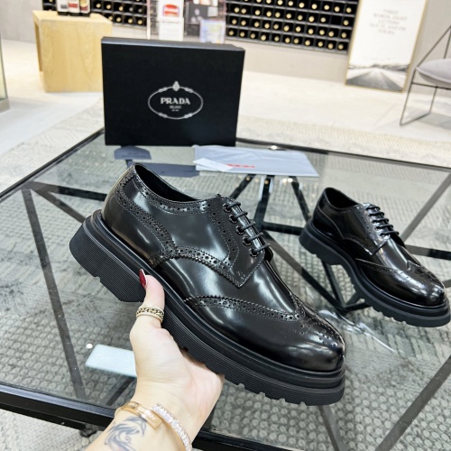 Replica Prada Leather Shoes For Men #1033577 $135.00 USD for Wholesale