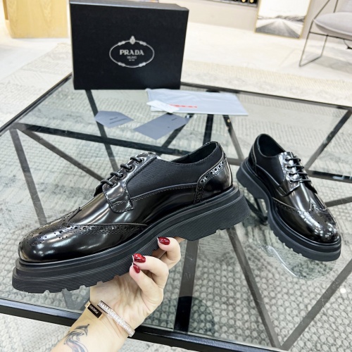 Replica Prada Leather Shoes For Men #1033578 $135.00 USD for Wholesale