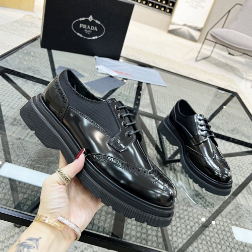 Replica Prada Leather Shoes For Men #1033578 $135.00 USD for Wholesale