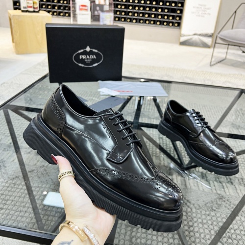 Replica Prada Leather Shoes For Men #1033579 $135.00 USD for Wholesale