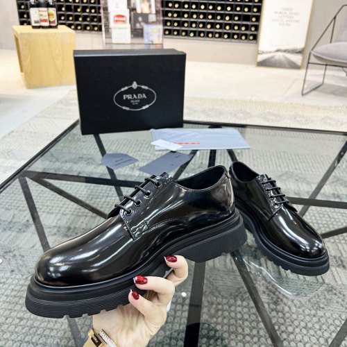Replica Prada Leather Shoes For Men #1033580 $135.00 USD for Wholesale