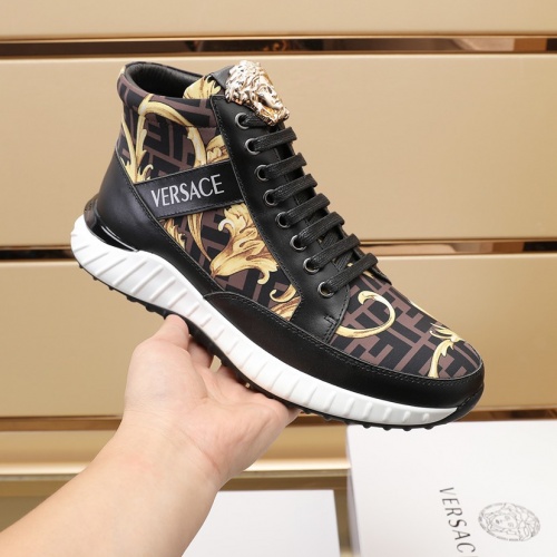 Replica Versace High Tops Shoes For Men #1033627 $98.00 USD for Wholesale