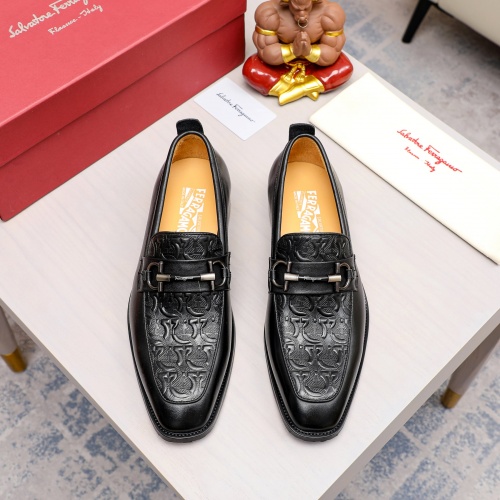 Replica Salvatore Ferragamo Leather Shoes For Men #1033634 $82.00 USD for Wholesale