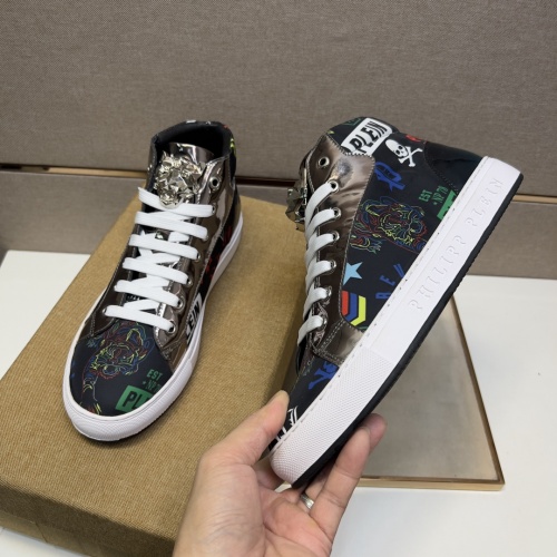 Replica Philipp Plein PP High Tops Shoes For Men #1033672 $82.00 USD for Wholesale