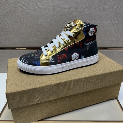 Replica Philipp Plein PP High Tops Shoes For Men #1033673 $82.00 USD for Wholesale