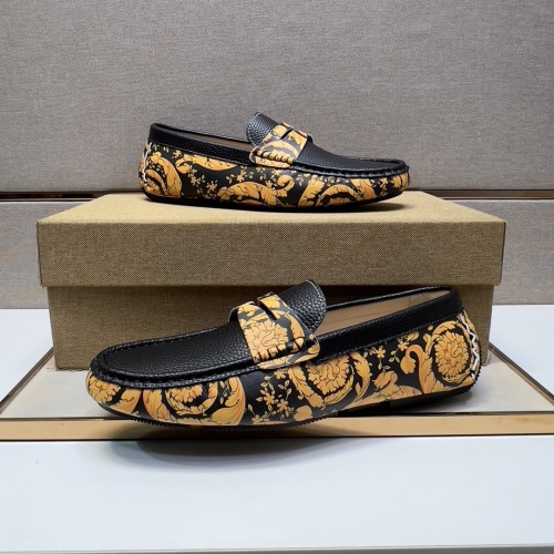 Replica Versace Leather Shoes For Men #1033683 $76.00 USD for Wholesale