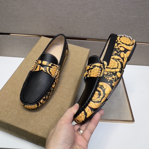 Replica Versace Leather Shoes For Men #1033683 $76.00 USD for Wholesale
