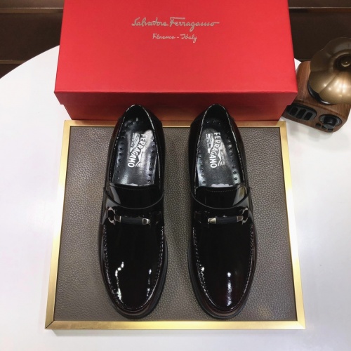Replica Salvatore Ferragamo Leather Shoes For Men #1034545 $88.00 USD for Wholesale