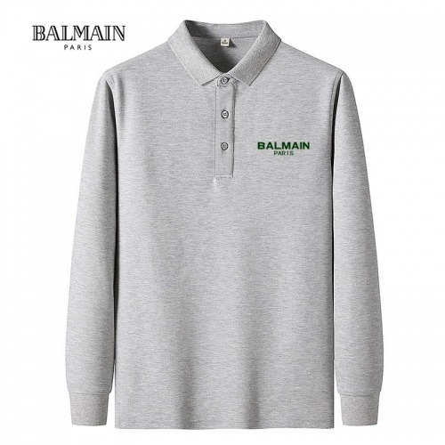 Balmain T-Shirts Long Sleeved For Men #1034675 $38.00 USD, Wholesale Replica Balmain T-Shirts