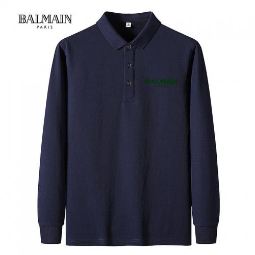 Balmain T-Shirts Long Sleeved For Men #1034677 $38.00 USD, Wholesale Replica Balmain T-Shirts