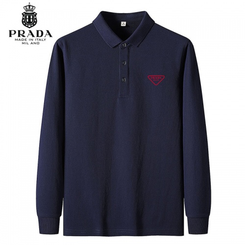 Prada T-Shirts Long Sleeved For Men #1034703 $38.00 USD, Wholesale Replica Prada T-Shirts