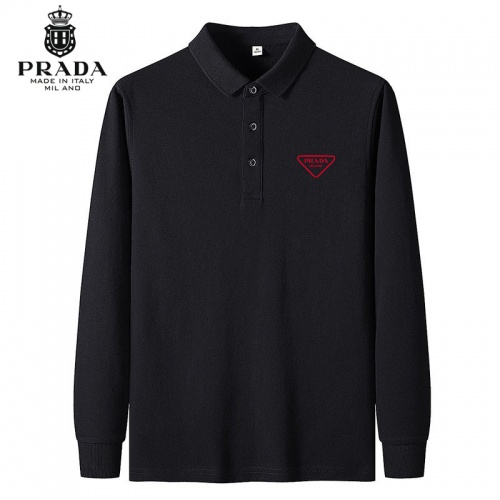 Prada T-Shirts Long Sleeved For Men #1034704 $38.00 USD, Wholesale Replica Prada T-Shirts