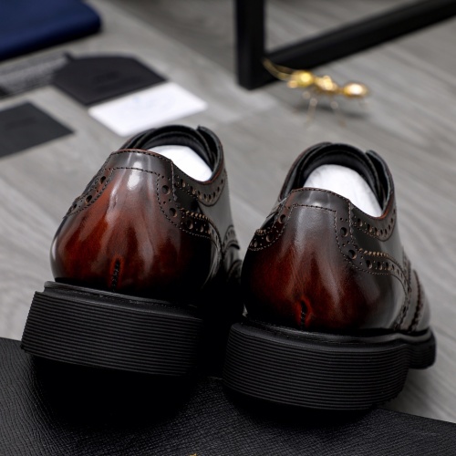 Replica Prada Leather Shoes For Men #1035387 $102.00 USD for Wholesale