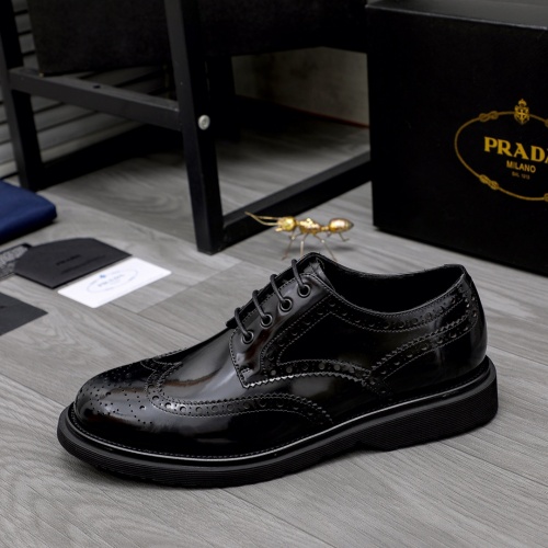 Replica Prada Leather Shoes For Men #1035389 $102.00 USD for Wholesale