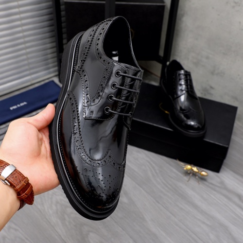 Replica Prada Leather Shoes For Men #1035389 $102.00 USD for Wholesale