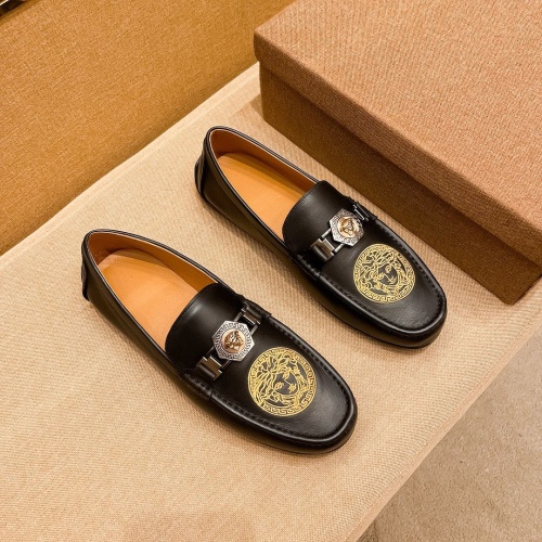 Versace Leather Shoes For Men #1035720 $72.00 USD, Wholesale Replica Versace Leather Shoes