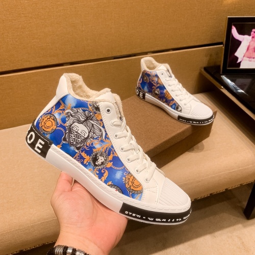 Replica Versace High Tops Shoes For Men #1035753 $82.00 USD for Wholesale