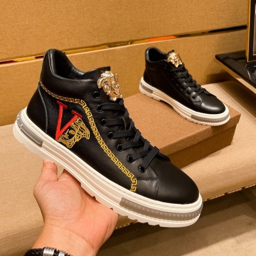 Replica Versace High Tops Shoes For Men #1035757 $82.00 USD for Wholesale