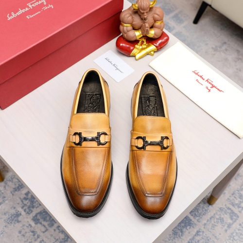 Replica Salvatore Ferragamo Leather Shoes For Men #1036534 $82.00 USD for Wholesale