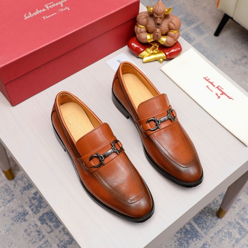 Replica Salvatore Ferragamo Leather Shoes For Men #1036535 $82.00 USD for Wholesale