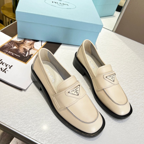Replica Prada Leather Shoes For Women #1037567 $102.00 USD for Wholesale