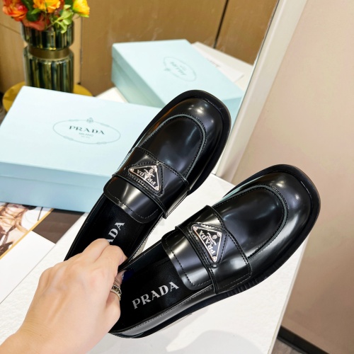 Replica Prada Leather Shoes For Women #1037568 $102.00 USD for Wholesale