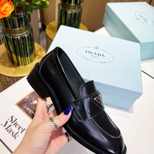 Replica Prada Leather Shoes For Women #1037568 $102.00 USD for Wholesale