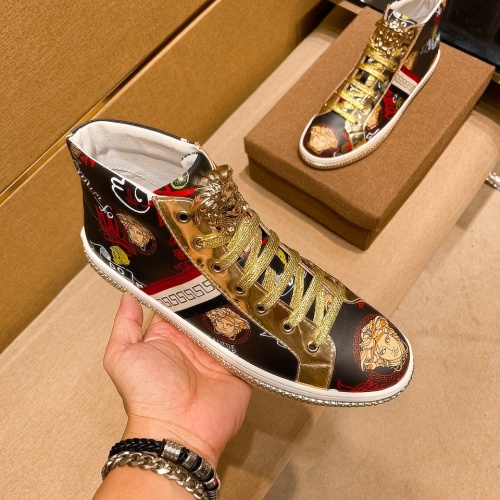 Replica Versace High Tops Shoes For Men #1038356 $80.00 USD for Wholesale