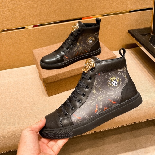 Replica Versace High Tops Shoes For Men #1038357 $80.00 USD for Wholesale