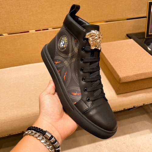 Replica Versace High Tops Shoes For Men #1038357 $80.00 USD for Wholesale