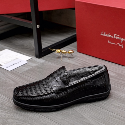 Replica Salvatore Ferragamo Leather Shoes For Men #1038607 $82.00 USD for Wholesale