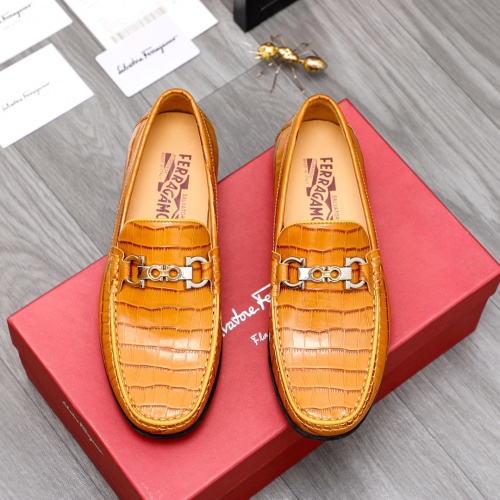 Replica Salvatore Ferragamo Leather Shoes For Men #1038615 $82.00 USD for Wholesale