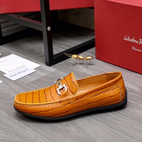 Replica Salvatore Ferragamo Leather Shoes For Men #1038615 $82.00 USD for Wholesale
