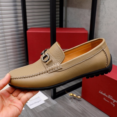 Replica Salvatore Ferragamo Leather Shoes For Men #1038624 $82.00 USD for Wholesale