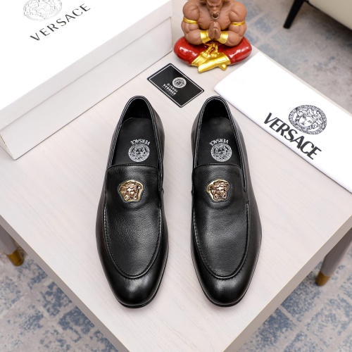 Replica Versace Leather Shoes For Men #1038735 $82.00 USD for Wholesale