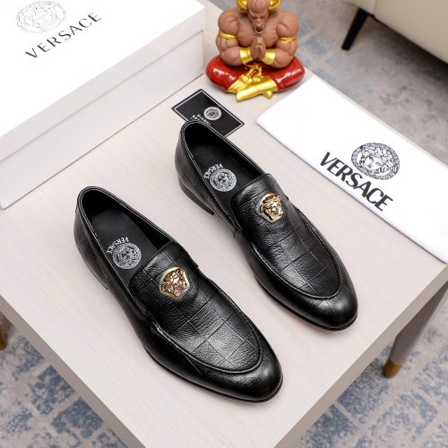 Replica Versace Leather Shoes For Men #1038736 $82.00 USD for Wholesale