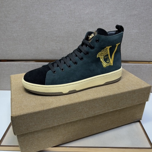 Replica Versace High Tops Shoes For Men #1038757 $82.00 USD for Wholesale