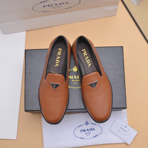 Replica Prada Leather Shoes For Men #1040078 $98.00 USD for Wholesale