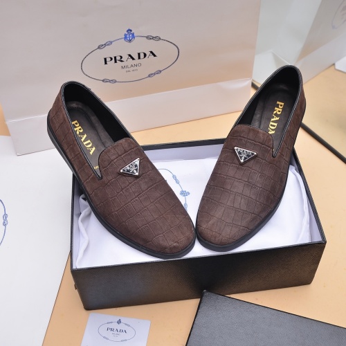 Replica Prada Leather Shoes For Men #1040081 $98.00 USD for Wholesale