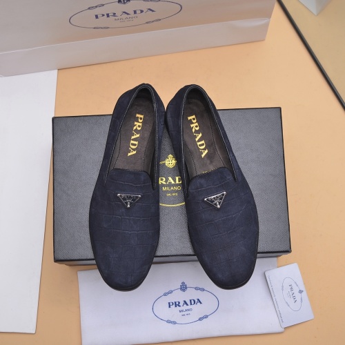 Replica Prada Leather Shoes For Men #1040082 $98.00 USD for Wholesale