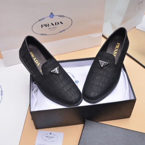 Replica Prada Leather Shoes For Men #1040083 $98.00 USD for Wholesale