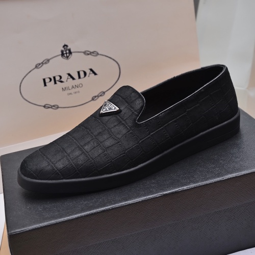 Replica Prada Leather Shoes For Men #1040083 $98.00 USD for Wholesale