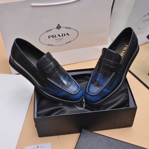 Replica Prada Leather Shoes For Men #1040084 $102.00 USD for Wholesale