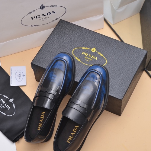 Replica Prada Leather Shoes For Men #1040084 $102.00 USD for Wholesale